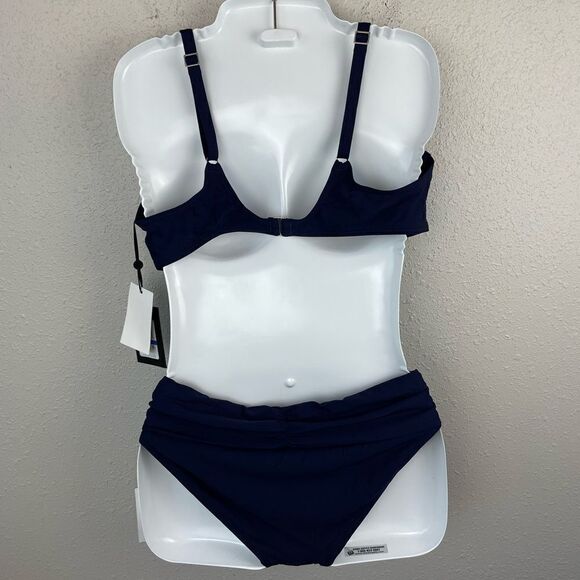 NWT DKNY Navy Blue Bikini and Matching Bottoms Size XXL - Picture 4 of 5